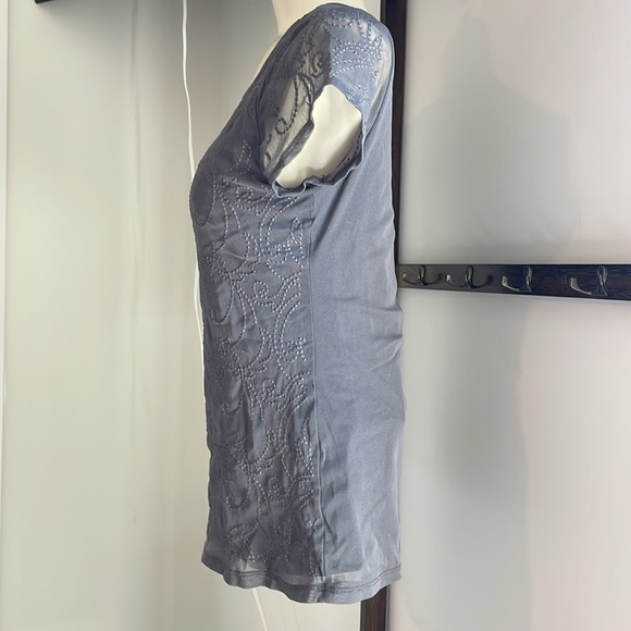 Pretty Grey mesh with built in Cami and embroidered top - Picture 3 of 8